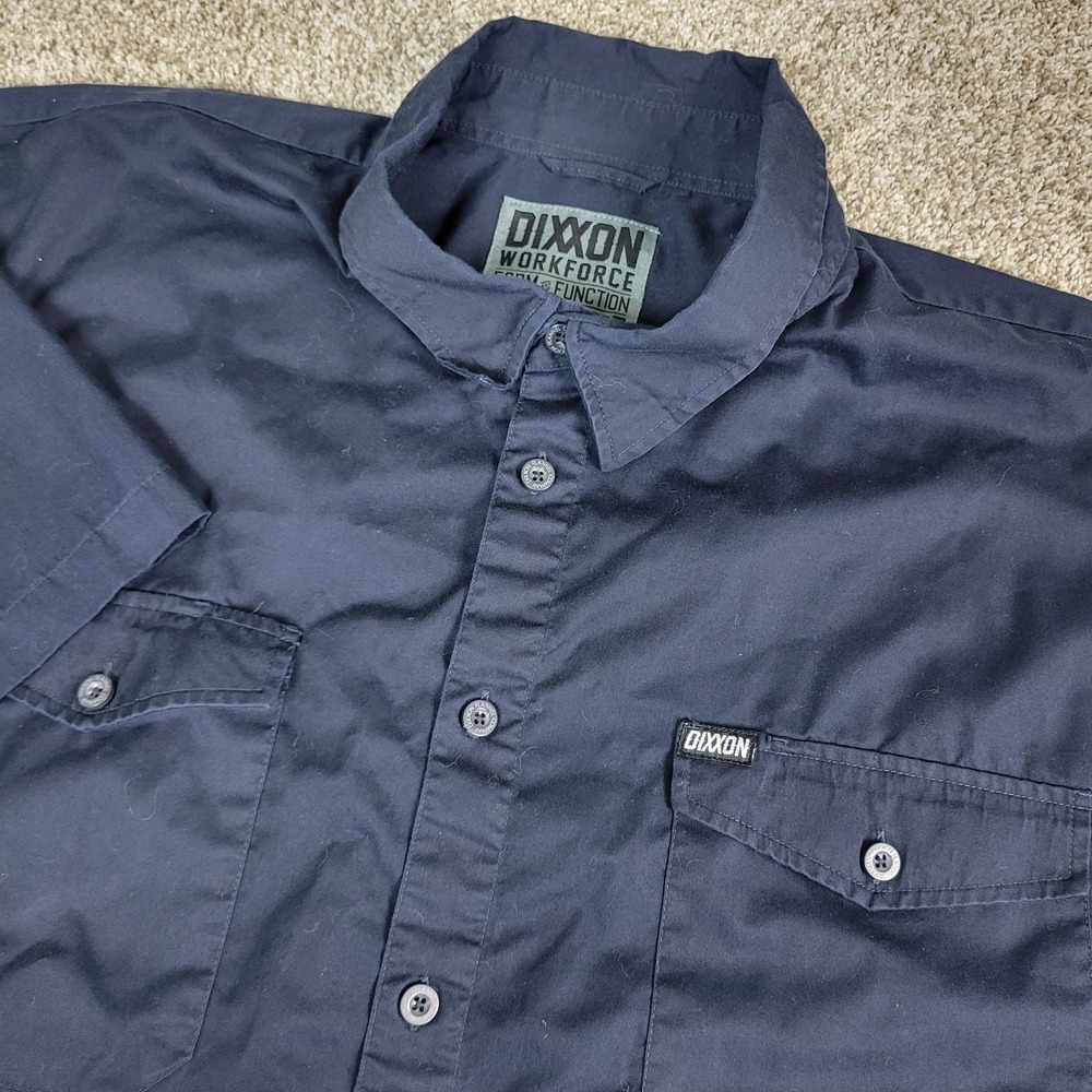 Dixxon Flannel Company Workforce Mens 5XL Solid Black Button Down Short Sleeve